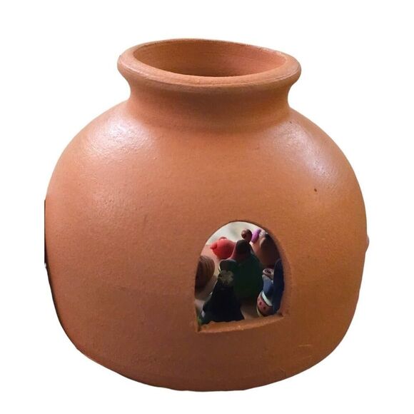 Terra cotta Miniature Nativity Manger Scene Christmas Religious Decor - Picture 3 of 6